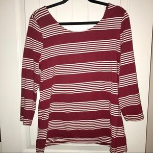 Forever 21 Red and White Striped Top Used
